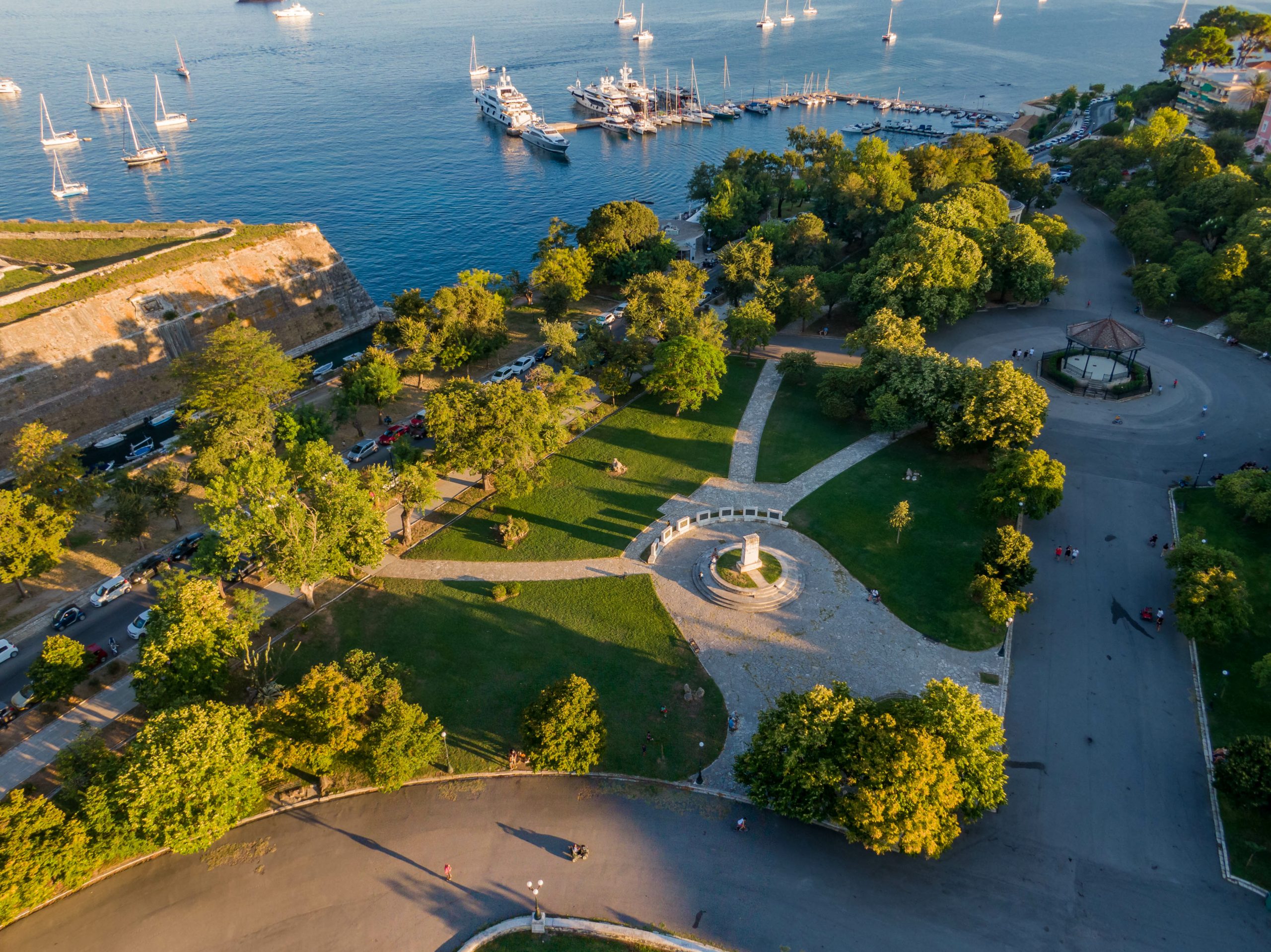 spianada square in corfu aerialview